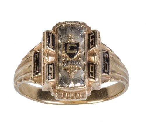 Sortija sello en montura grabada con la inscripción 1959 y 