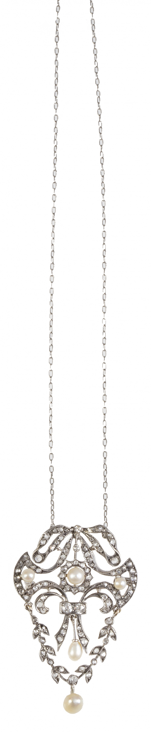 Broche-pendentif Belle Époque de diamantes, brillantes de t