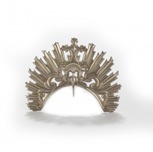 Resplandor para imagen en plata con decoración de guirnalda