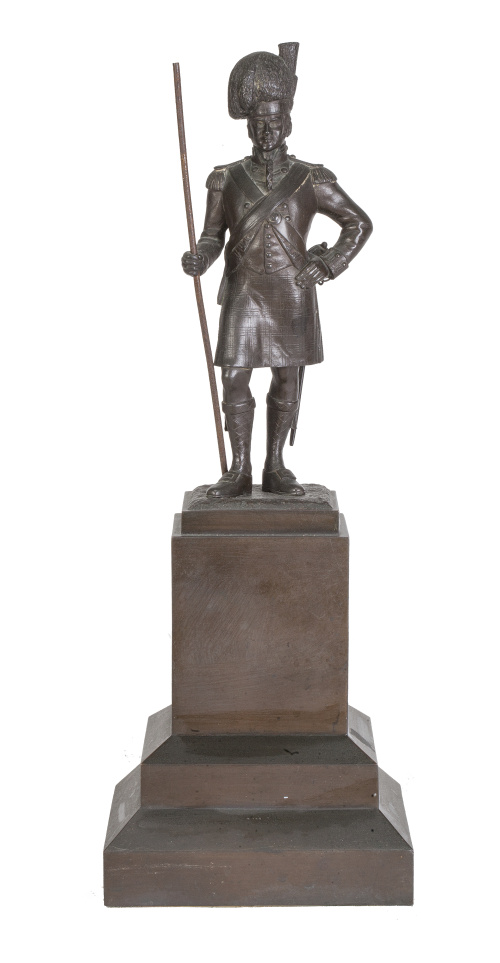 Figura de escocés en bronce, S. XIX