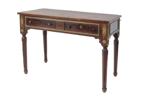 Mesa escritorio fernandina en madera de caoba.Trabajo esp