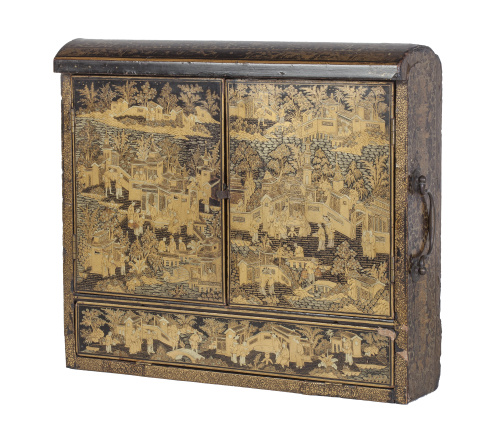 Armario cantonés en madera laca.Trabajo chino para la exp