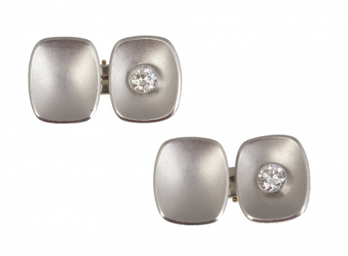 Gemelos dobles años 30 de platino con un brillante central 