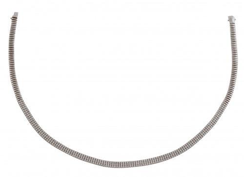 Collar en forma de banda, con frente pavé de brillantes en 