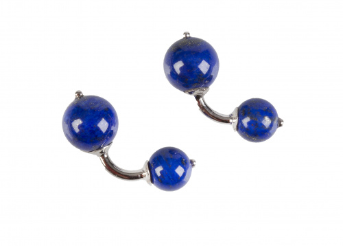 Gemelos dobles de esferas de lapislázuli