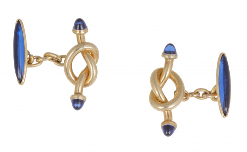 Gemelos KREMETZ años 40 con diseño de nudos y adornos de re