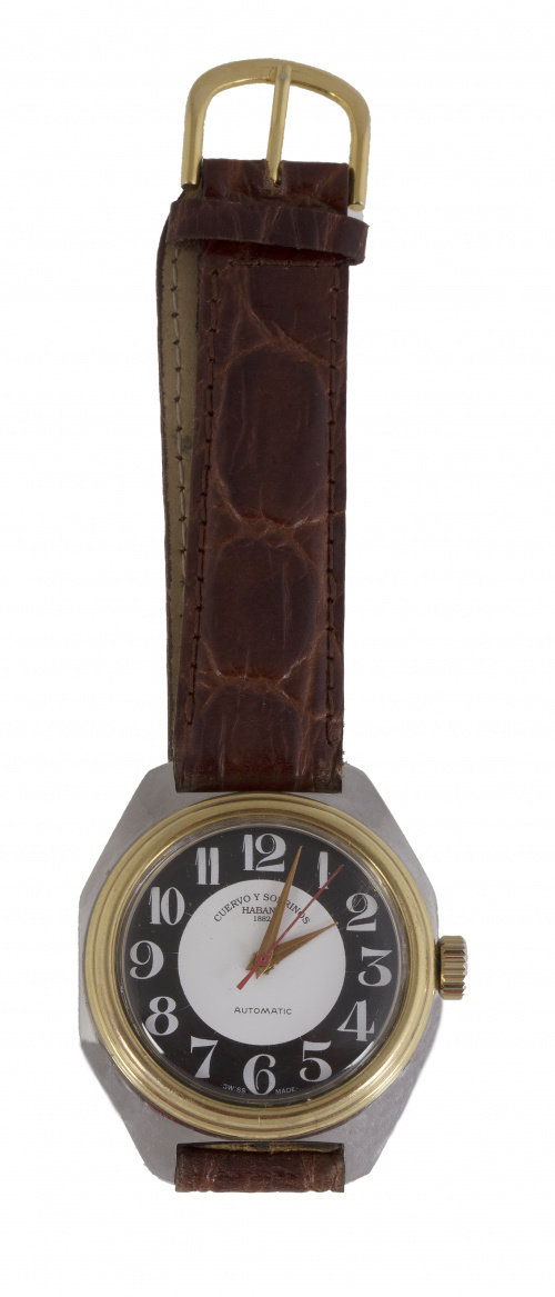 Reloj CUERVO Y SOBRINOS años 50 en acero y plaqué or