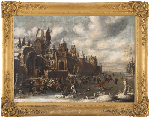 THOMAS HEEREMAS (Haarlem 1641-1702)Escena en un río helad