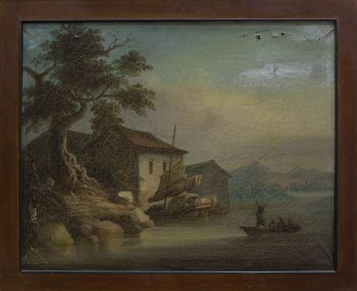 LAM QUA (1825-1860), LAM QUA (1825-1860)Paisaje de la cos