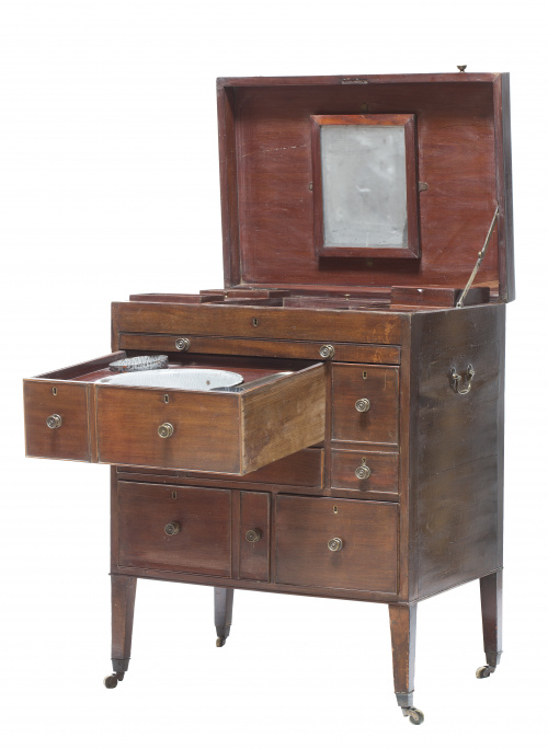 Mueble de campaña Jorge III de madera de caoba.Trabajo in