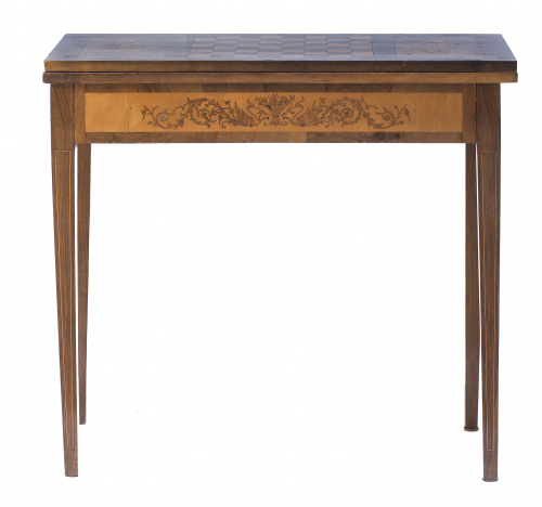 Mesa de juego Reina Gobernadora de madera de nogal, limonci