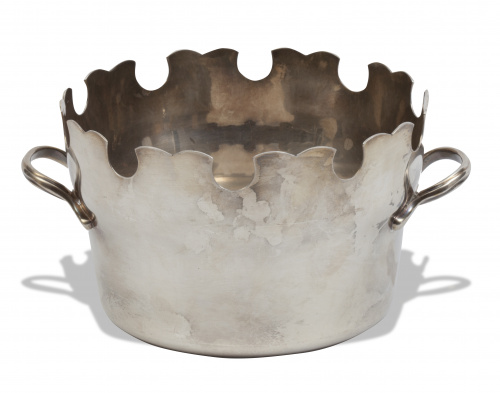 Enfriador en metal plateado.S. XIX.