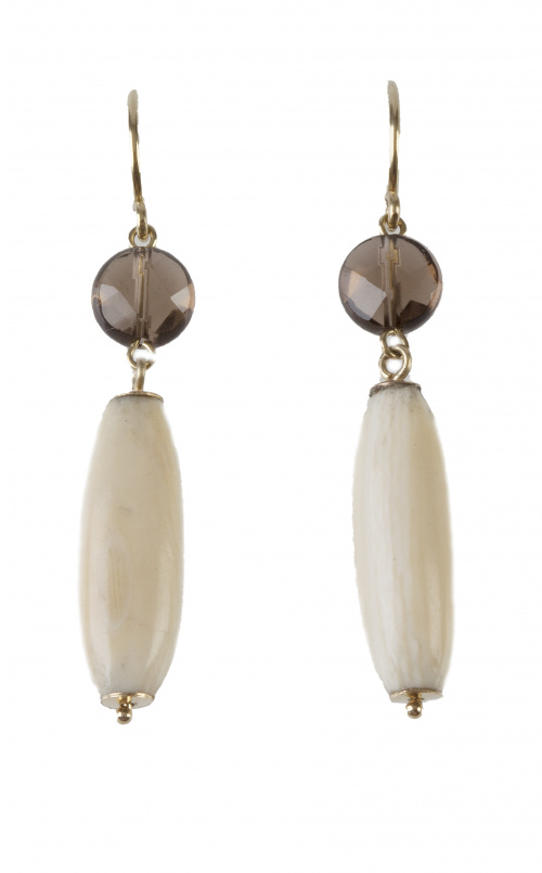 Pendientes largos con esfera de citrino facetada del que pe