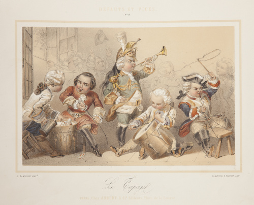 Álbum, a la manera del siglo XVIII, con 11 litografías grab