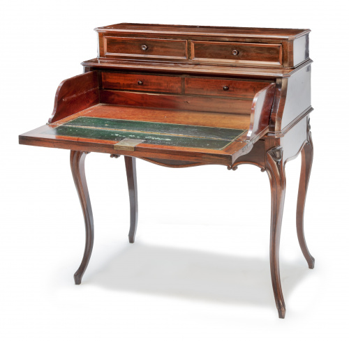 Bureau de pente Napoleón III de estilo Luis XV.Trabajo fr