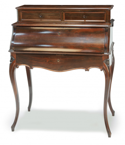 Bureau de pente Napoleón III de estilo Luis XV.Trabajo fr