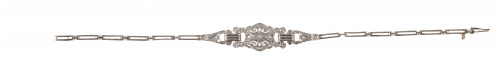 Pulsera Art-Decó con centro calado de diamantes 