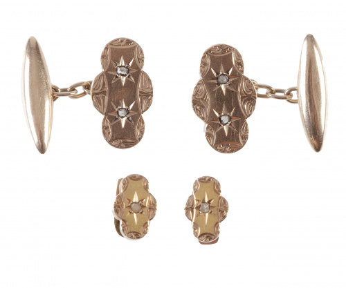 Conjunto de gemelos y pareja de botones S. XIX en forma de 