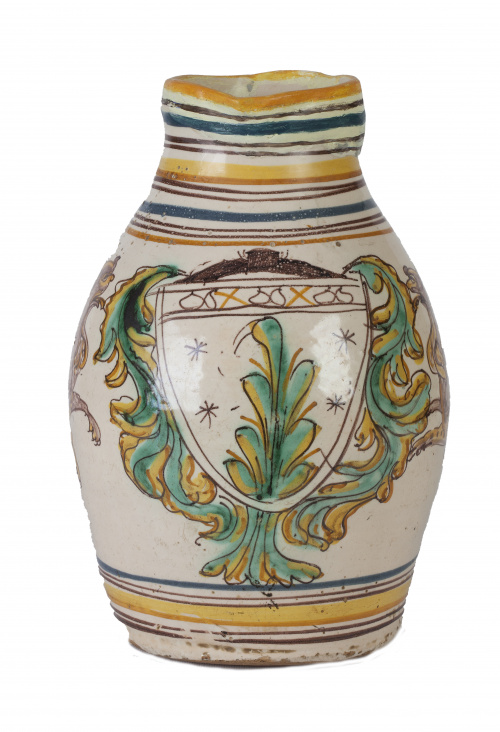 Jarra en cerámica esmaltada.Puente del Arzobispo, S. XVII