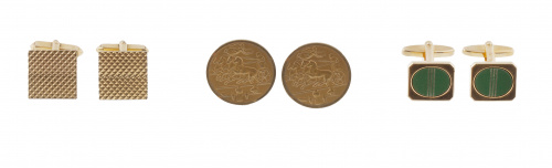 Tres pares de gemelos vintage 