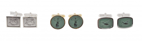 Tres pares de gemelos vintage 