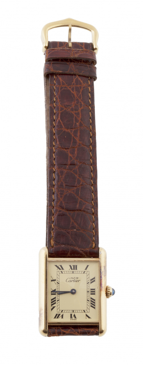 Reloj Must CARTIER TANK en plata vermeille