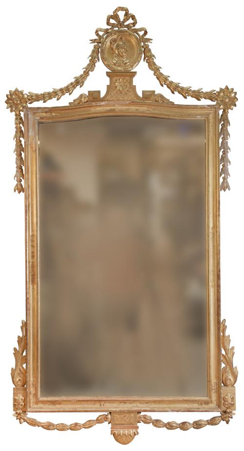 Espejo en madera tallada y dorada de estilo Jorge III, de p