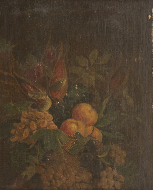 ESCUELA ESPAÑOLA, SIGLO XIXCesta de melocotones y uvas