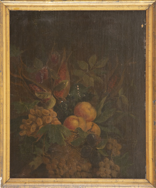 ESCUELA ESPAÑOLA, SIGLO XIXCesta de melocotones y uvas