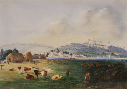 ESCUELA ESPAÑOLA, SIGLO XIXEl rejoneo sobre un paisaje, a