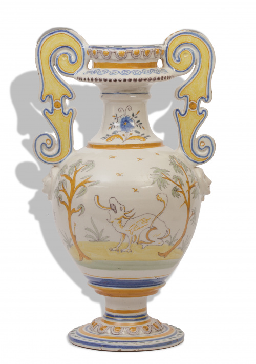 Jarra con asas de cerámica.Talavera de la reina, ff. del 