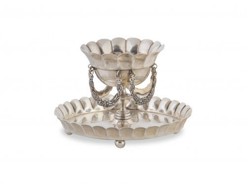 Especiero o salero  en plate sterling. Marcada.Sandborns,