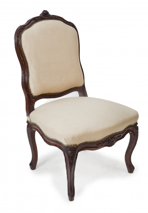 Silla Luis XV en madera de haya.Trabajo francés, h. 1760.