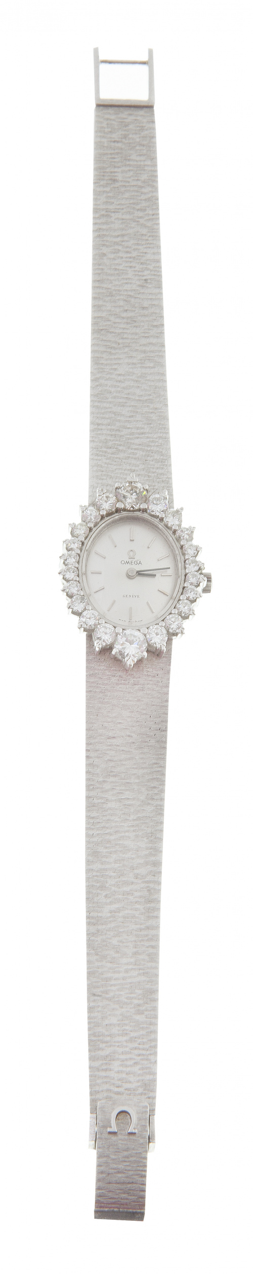 Reloj OMEGA años 70 de oro blanco y brillantes