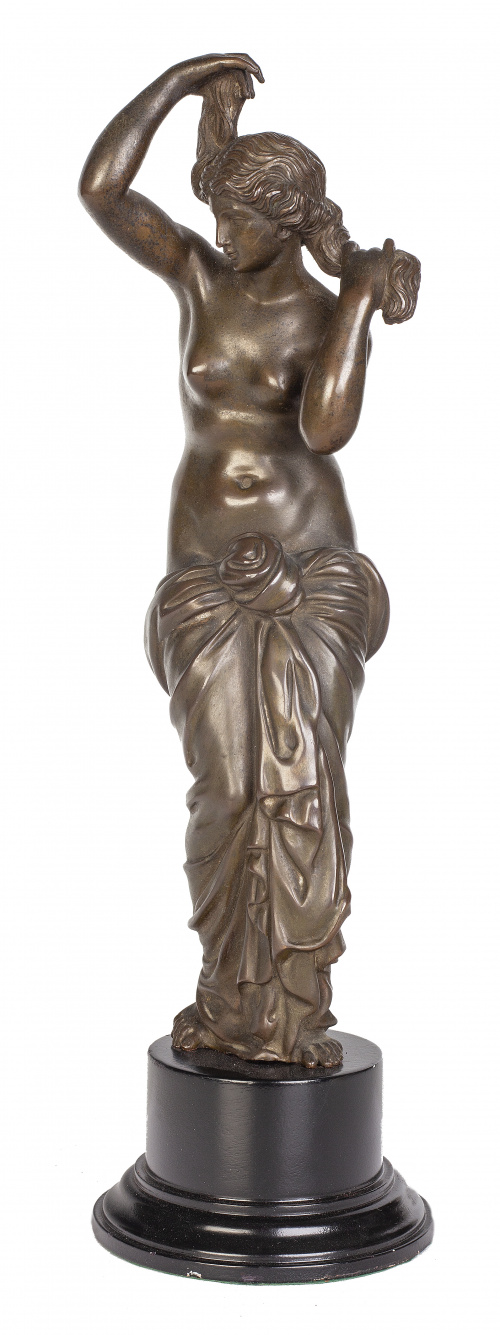 Venus Anadyomene.Escultura en bronce patinado.Quizás ta
