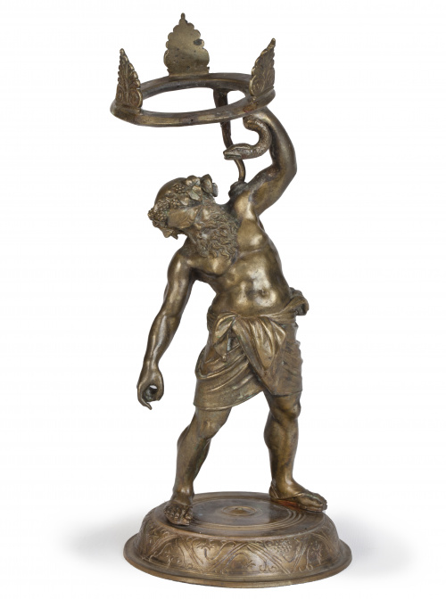Sileno de Pompeya, en bronce. Italia, época Grand Tour, a