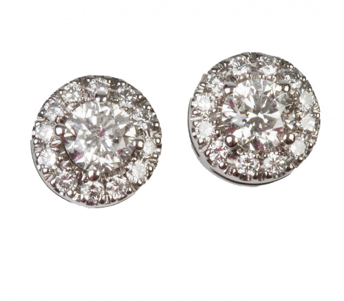 Pendientes rosetones de brillantes con centros que suman 0,