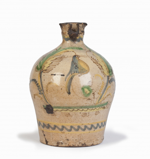 Alcuza de cerámica esmaltada.Puente del Arzobispo, S. XIX