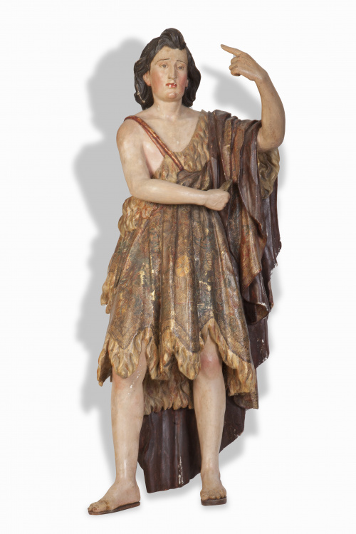 San Juan Bautista.Escultura en madera tallada y policroma