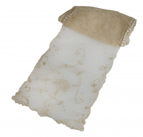 Corbata ancha con aplicación de Bruselas y decoración de pu