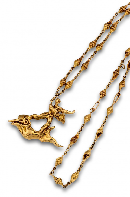 Colgante escultura de Dalí “ El hombre y el delfin ”con cad