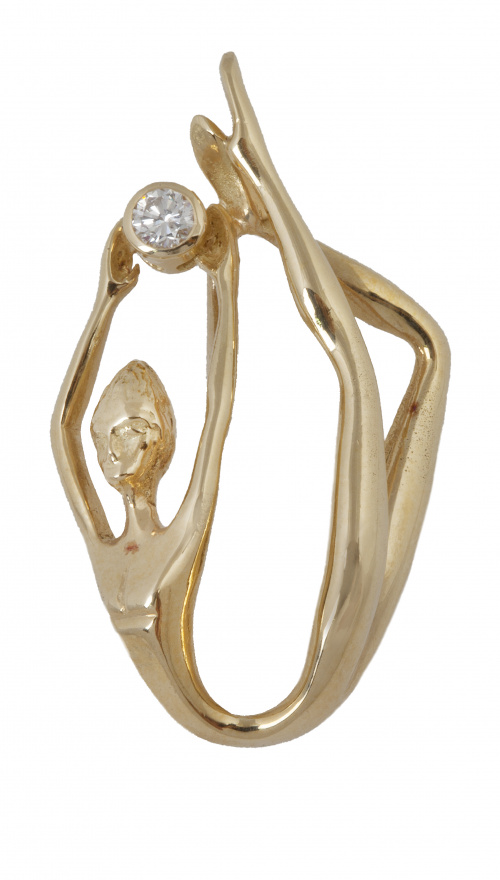  Prog. 68525. Colgante con diseño de gimnasta sosteniendo u