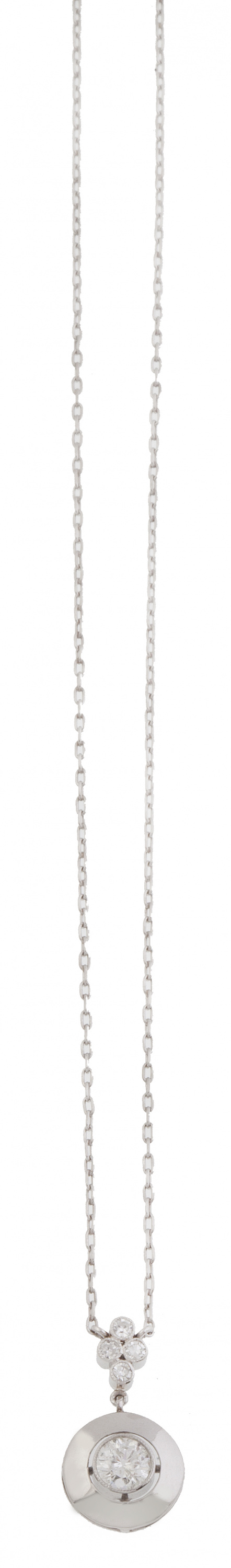 Colgante con chaton de brillante central en marco liso cicu