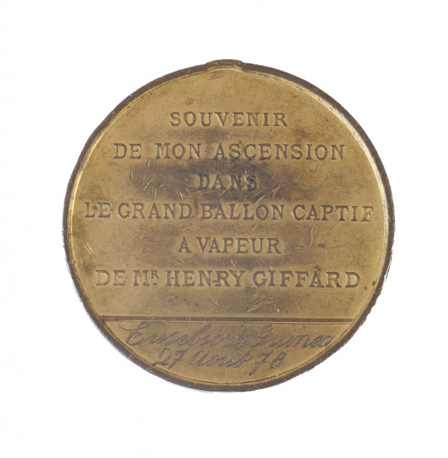 Medalla del Ballon du Vapeur. Panorama de París, 1878