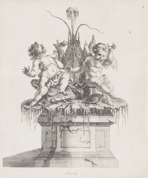 ESCUELA FRANCESA, H. 1800Diseño de una fuente con Cupido,