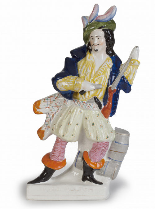 “Escocés”.Figura de loza esmaltada.Staffordshire, Ingla