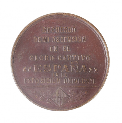 Medalla de recuerdo de ascensión en globo en la Exposicón U