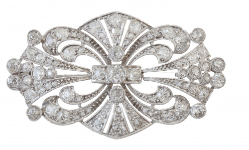  Broche placa de brillantes años 30 con colgante desmontabl