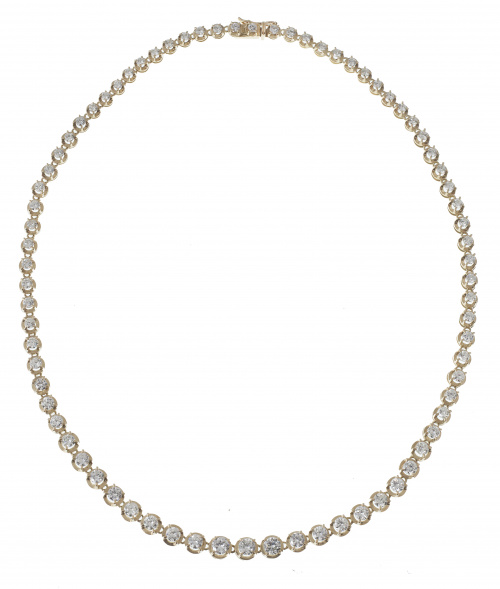  Collar rivière de 76 brillantes de tamaño creciente hacia 