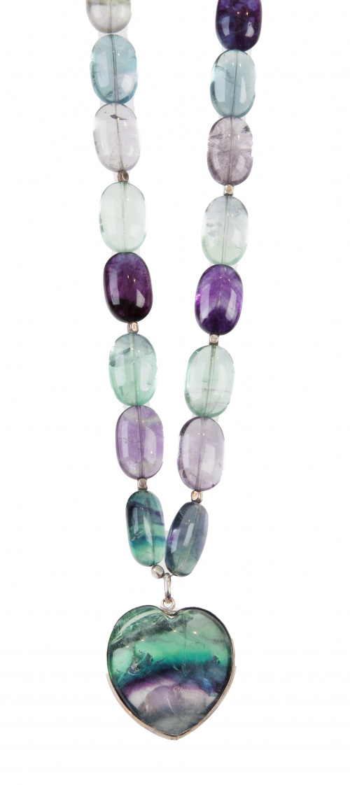 Collar de un hilo de grandes cuentas de ametrino graduadas 